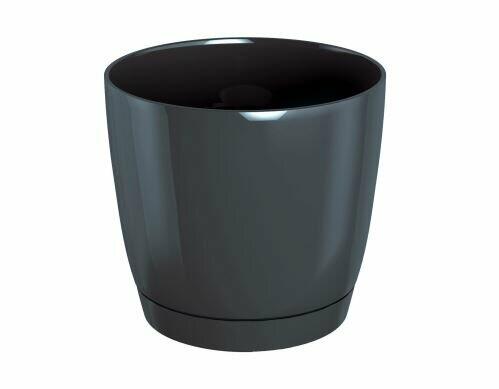 Květináč COUBI ROUND P s miskou grafit 18cm