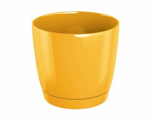 Květináč COUBI ROUND P s miskou žlutý 12cm