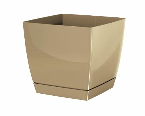 Květináč COUBI SQUARE P s miskou káva s mlékem 13,5cm