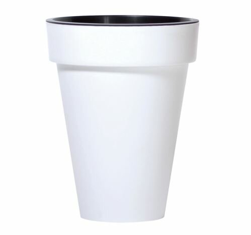 Květináč CUBE SLIM + vklad bílý 27,6cm