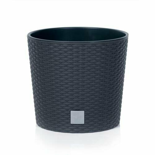 Květináč RATO ROUND + vklad antracit 25,0 cm