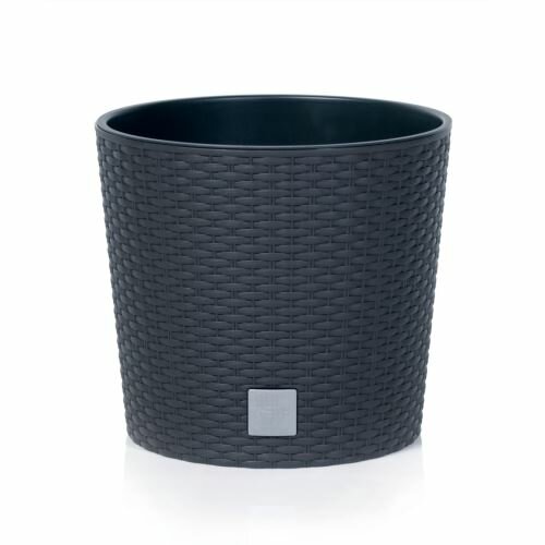 Květináč RATO ROUND + vklad antracit 25,0 cm