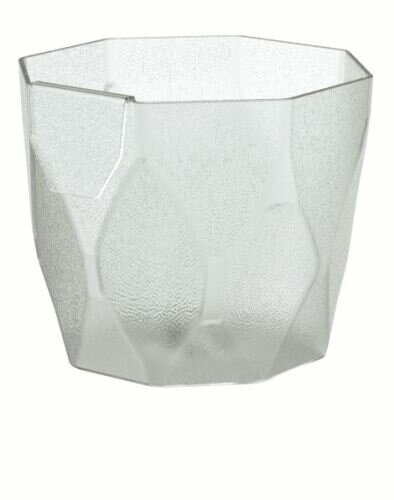 Květináč ROCKA P transparentní bílý 12,6 cm