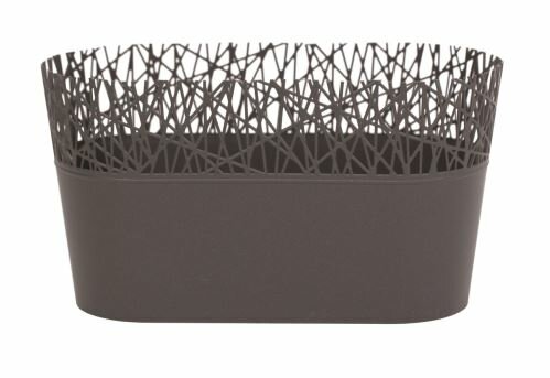 Truhlík s krajkou CITY grafit 28,5 cm