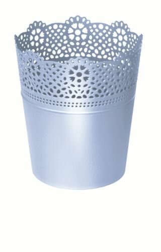 Květináč s krajkou LACE světle modrý 11,2 cm