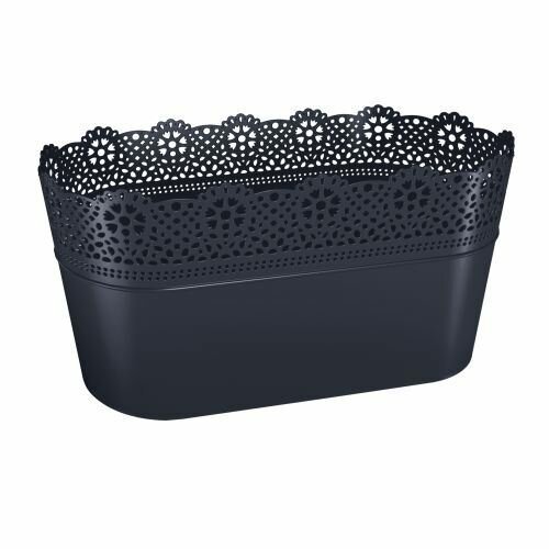 Truhlík s krajkou LACE antracit 28,5 cm