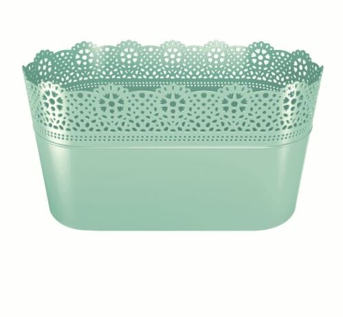 Truhlík s krajkou LACE pistácie 28,5 cm