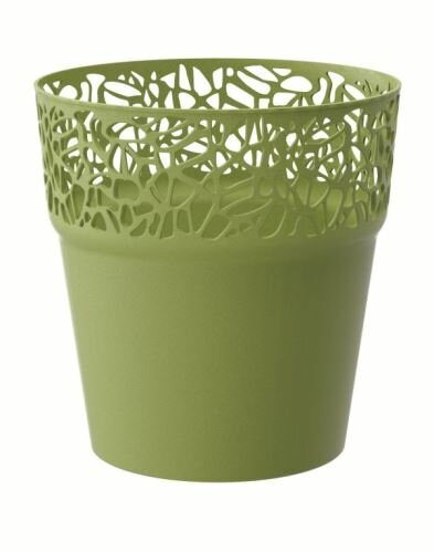 Květináč s krajkou NATURO olivka 14,5 cm