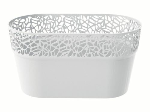 Truhlík s krajkou NATURO bílý 27,5 cm
