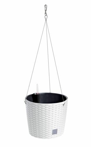 Květináč závěsný RATO ROUND W + vklad bílý 25,6cm
