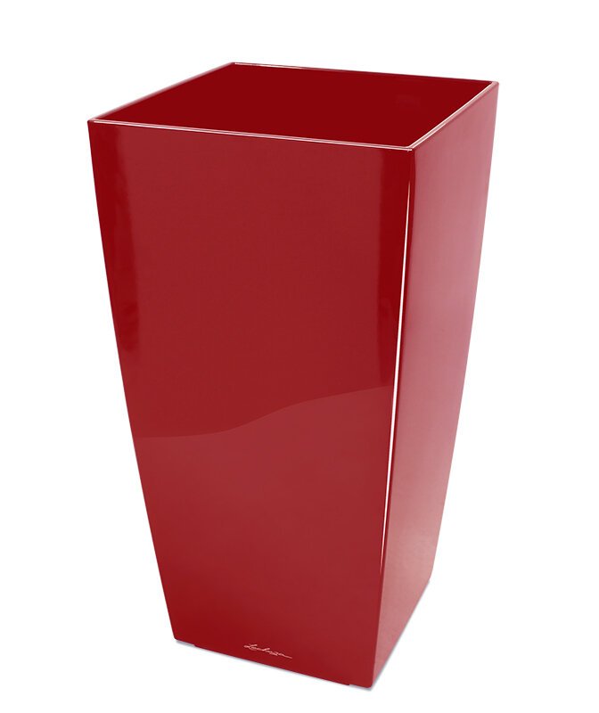 Okrasný květináč Lechuza Cubico 22 x 22 x 41 cm - červený