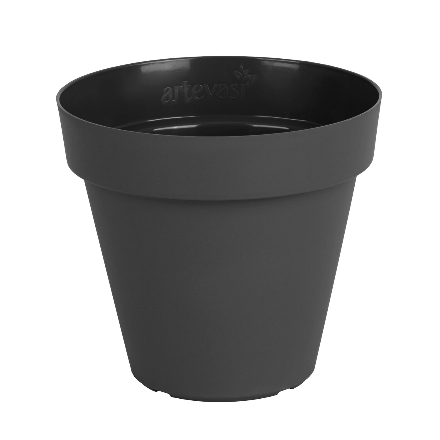Plastový květináč matný Antracit - 25 cm průměr