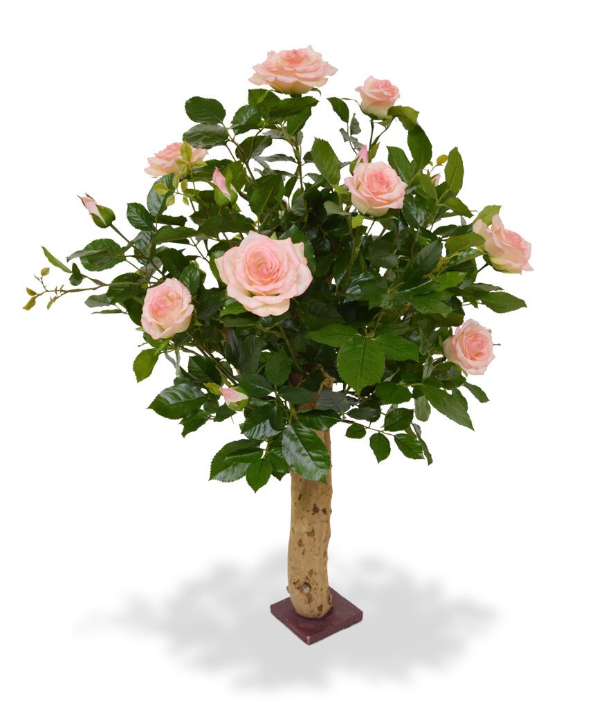 Umělá rostlina Růže 75 cm - růžová