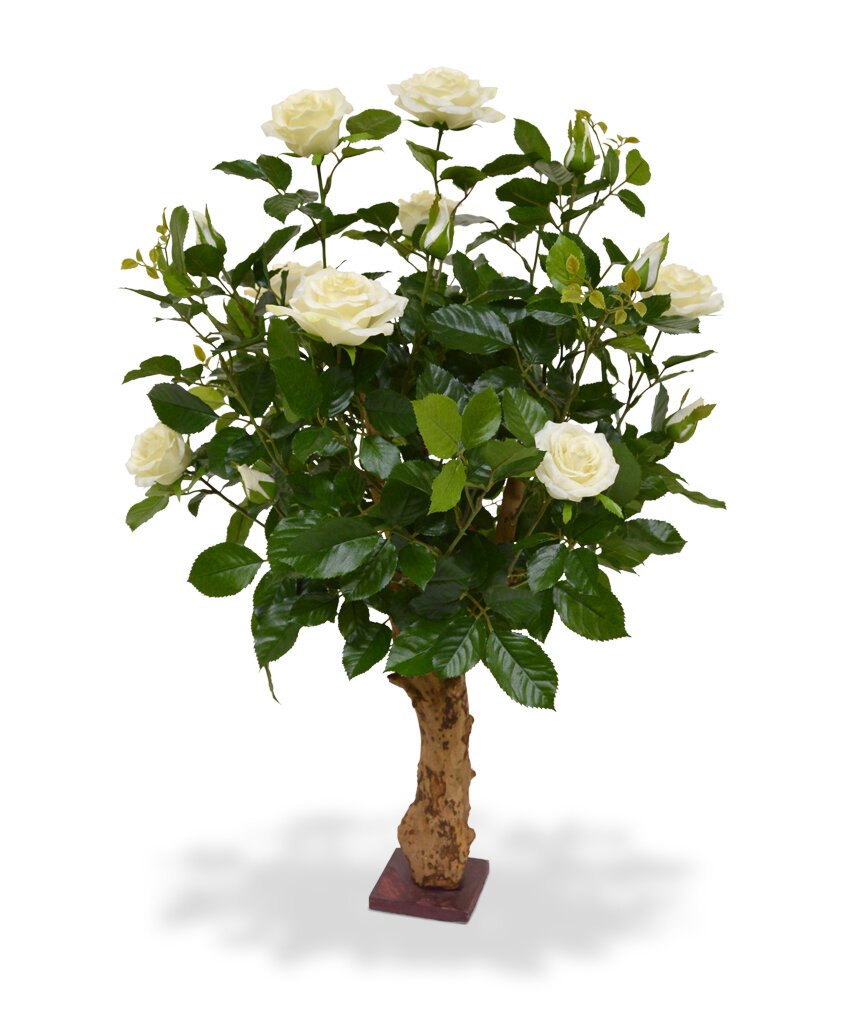 Umělá rostlina Růže 75 cm - krémová