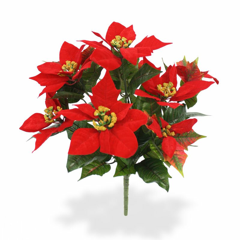 Umělá rostlina Poinsettia 40 cm - červená