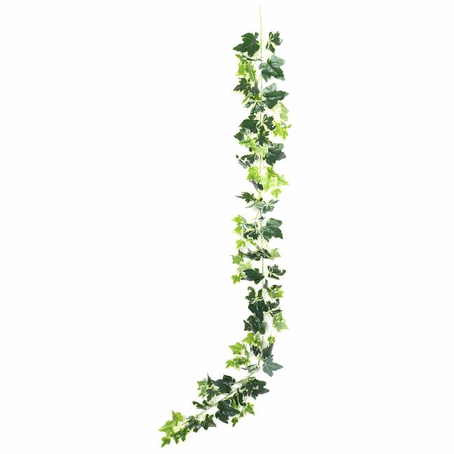 Umělá girlanda Břečťan bílo-zelená 190 cm