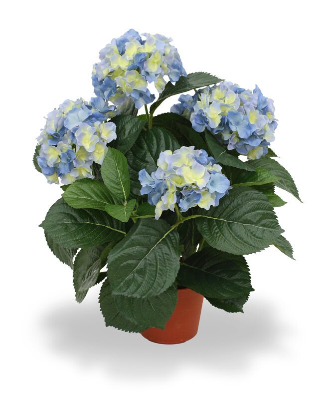 Umělá rostlina Hortenzia Deluxe 45 cm - modrá