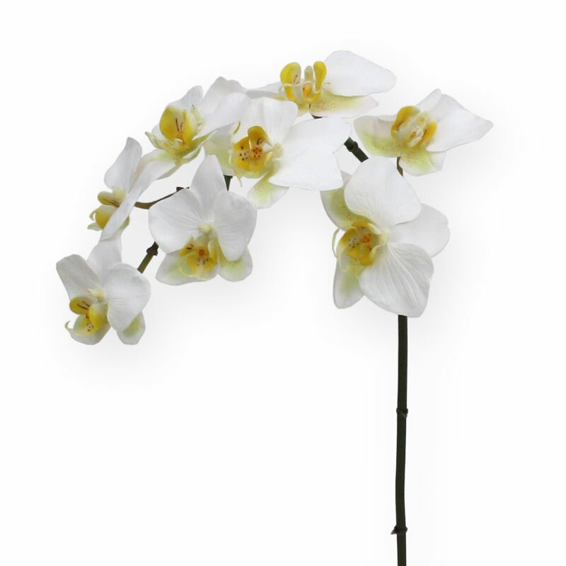 Umělá bílá květina Phalaenopsis 80 cm