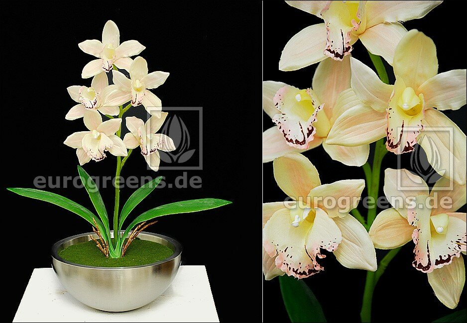 Umělá Cymbidium orchidej 50 cm