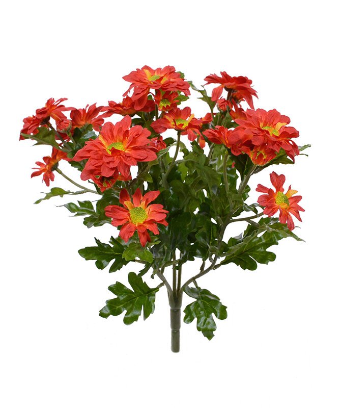 Umělá oranžová rostlina Chryzantéma 35 cm