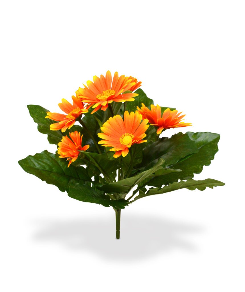 Umělá rostlina Gerbera 30 cm - oranžová