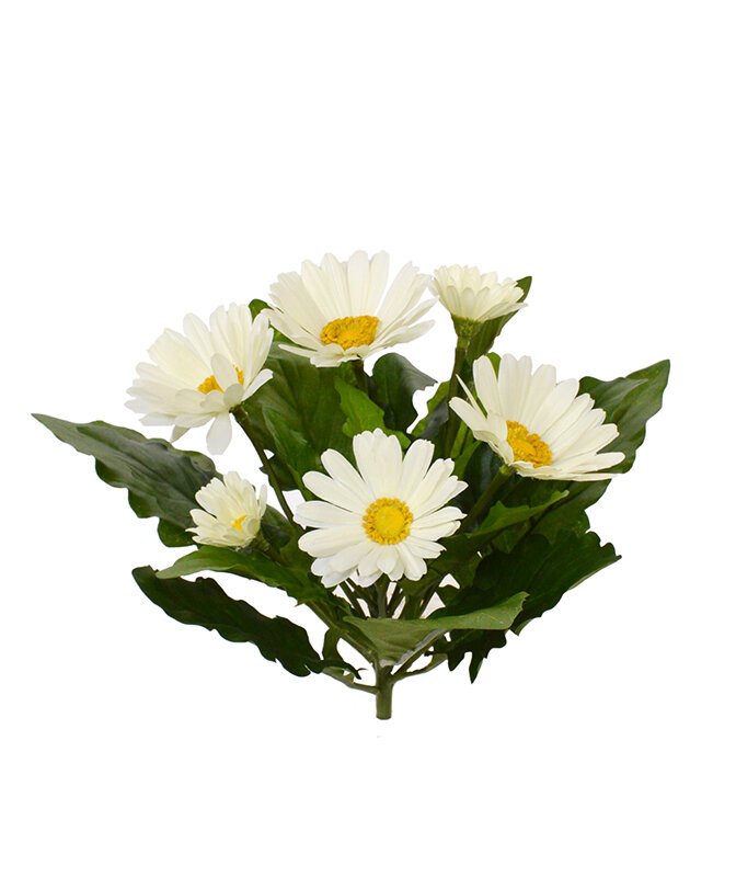 Umělá rostlina Gerbera 30 cm - krémová