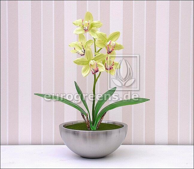 Umělá rostlina Orchidea Cymbidium světlezelená 50 cm