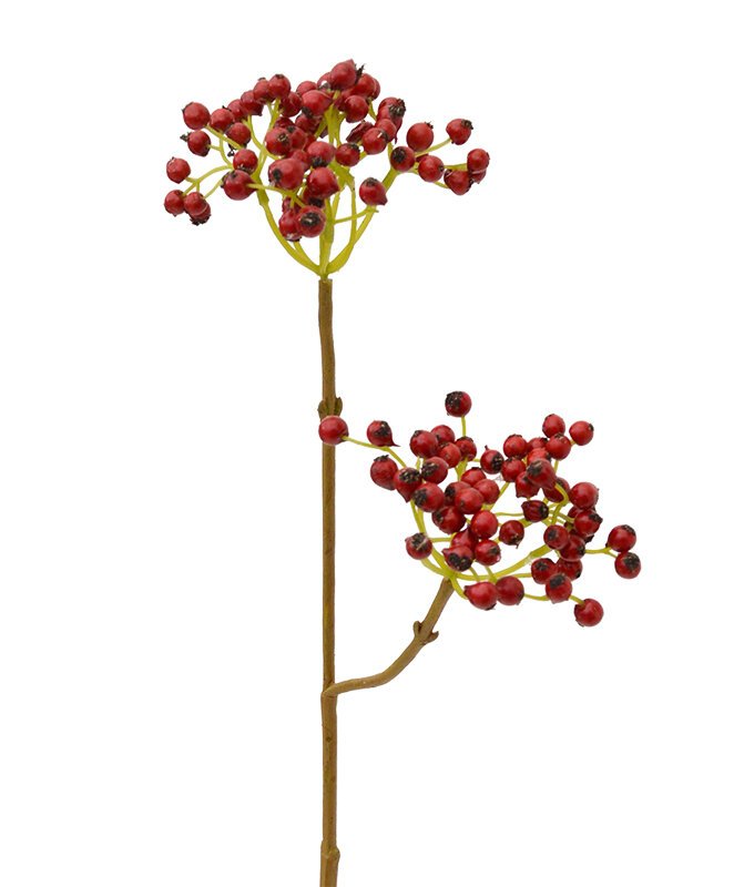 Umělá větev Berry Deluxe 50 cm - červená