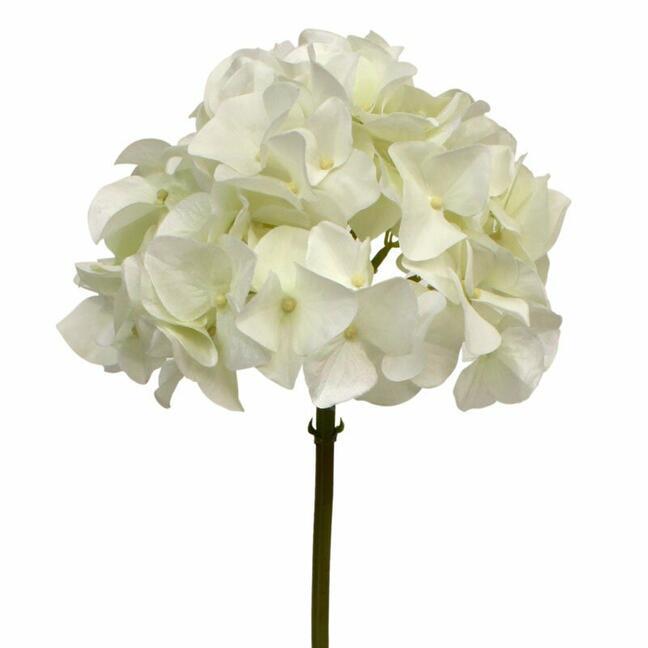 Umělá větev Hortenzie bílá 50 cm