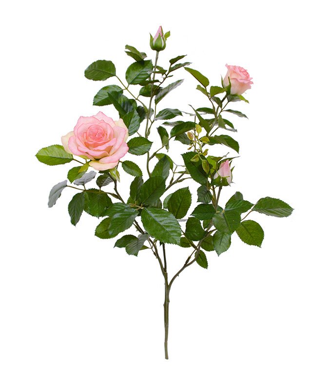 Umělá větev Růže Deluxe 70 cm - růžová