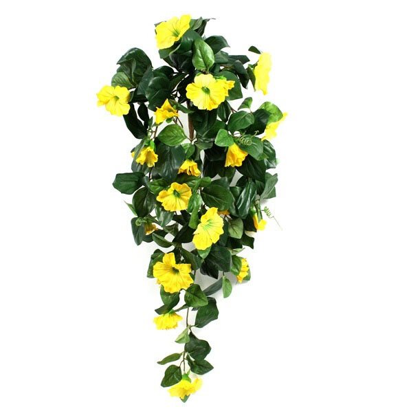 Umělá závěsná Petunie Deluxe 80cm - žlutá