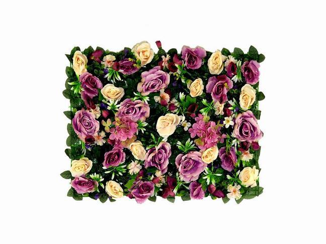 Umělý květinový panel Růže a Hortenzie - 40x60 cm